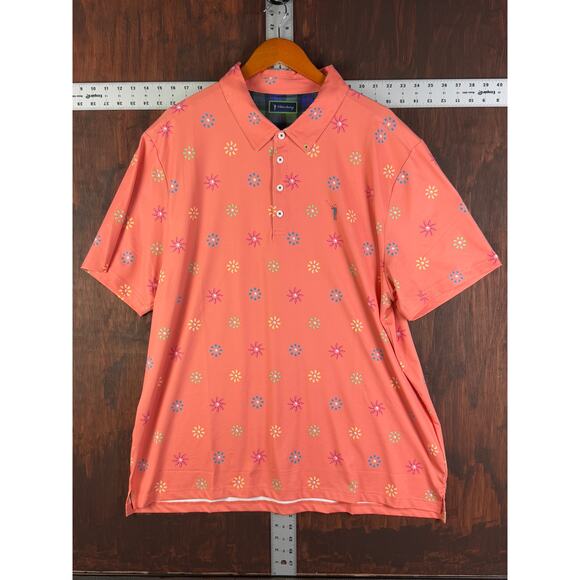 William Murray Golf Performance Stretch Polo Shirt Orange Multicolor Men 2XL XXL - Picture 2 of 9